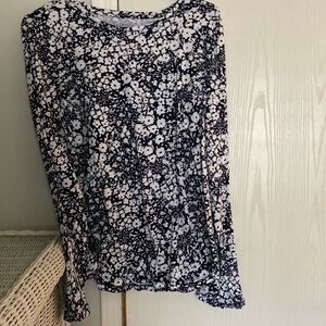 Talbots size medium, navy blue and white, beautiful top worn once